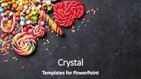  Presentation with dark space - Slide set featuring hard heart - colorful candies and lollypops background and a dark gray colored foreground