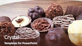  Presentation with sweets - Presentation design consisting of candies anddrinks - chocolate sweets background and a tawny brown colored foreground