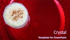  Presentation with traditional drink - PPT theme with candies anddrinks - eggnog christmas eggnog with cinnamon background and a wine colored foreground