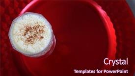  Presentation with traditional drink - Audience pleasing PPT theme consisting of candies anddrinks - eggnog christmas eggnog with cinnamon backdrop and a wine colored foreground