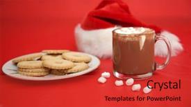  Presentation with christmas chocolate - Audience pleasing PPT layouts consisting of candies anddrinks - hot chocolate christmas time foods backdrop and a red colored foreground