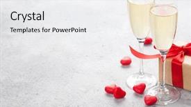  Presentation with valentines day - Colorful slide deck enhanced with candies anddrinks - valentines day greeting card backdrop and a white colored foreground