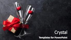  Presentation with greeting card - PPT theme consisting of candies anddrinks - valentines day greeting card background and a black colored foreground