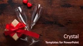  Presentation with greeting card - Amazing theme having candies anddrinks - valentines day greeting card backdrop and a wine colored foreground