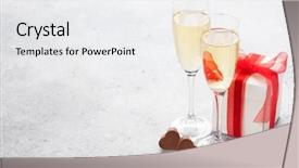  Presentation with greeting card - Presentation theme having candies anddrinks - valentines day greeting card background and a white colored foreground