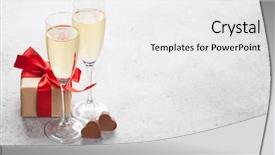  Presentation with greeting card - Presentation theme featuring candies anddrinks - valentines day greeting card background and a white colored foreground