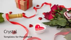  Presentation with valentines day - Colorful theme enhanced with candies candle and red rose backdrop and a lemonade colored foreground