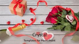  Presentation with valentines day - Presentation theme having candies candle and red rose background and a coral colored foreground