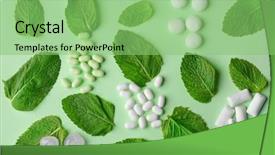  Presentation with chewing gum - Presentation theme enhanced with different hard candies chewing gum background and a seafoam green colored foreground