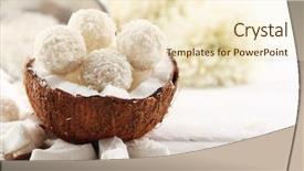  Presentation with coconut - Beautiful PPT layouts featuring candy - candies in coconut flakes backdrop and a cream colored foreground