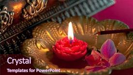  Presentation with incense - Audience pleasing theme consisting of candle and a burning incense backdrop and a  colored foreground