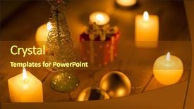  Presentation with candle christmas - Colorful theme enhanced with candle and christmas goods backdrop and a tawny brown colored foreground