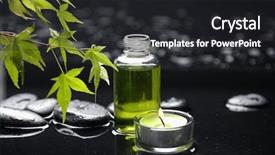  Presentation with tranquil spa - Amazing theme having candle and massage oil backdrop and a dark gray colored foreground