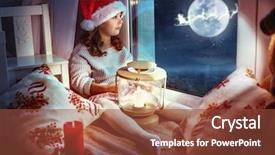  Presentation with murder winter - PPT layouts consisting of candle art - cute little girl background and a tawny brown colored foreground