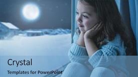  Presentation with winter taiga - Theme with candle art - cute little girl background and a light blue colored foreground