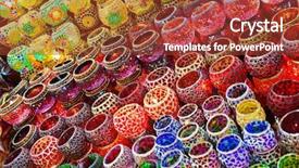  Presentation with lamps - PPT theme with candle art - turkish lamps at the market background and a tawny brown colored foreground