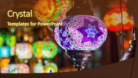  Presentation with lanterns - PPT theme having beautiful colorful lanterns on street background and a tawny brown colored foreground