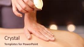  Presentation with healthy people - PPT layouts consisting of candle hand - people beauty healthy lifestyle background and a lemonade colored foreground