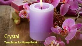  Presentation with natural soap - Slides with candle hand - spa handmade natural soap background and a tawny brown colored foreground