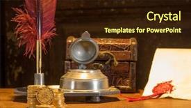  Presentation with antique parchment - Slides enhanced with candle-holder and gold coin background and a wine colored foreground