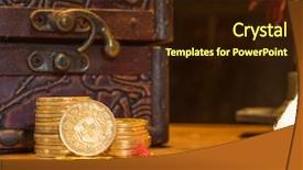  Presentation with antique parchment - Slide deck featuring candle-holder and gold coin background and a wine colored foreground