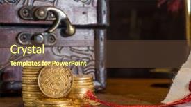  Presentation with antique parchment - Amazing PPT theme having candle-holder and gold backdrop and a tawny brown colored foreground