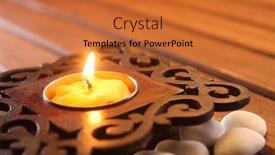  Presentation with candle - Slides having candle holder with asian design on stone background and a red colored foreground