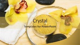  Presentation with orchids - PPT theme having candle in water with yellow background and a  colored foreground