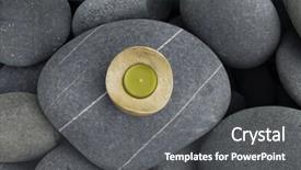  Presentation with zen stone - Cool new theme with candle in wooden bowl with zen stone backdrop and a dark gray colored foreground