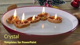  Presentation with shell - Cool new presentation with candle-inside-walnuts-shell-floating backdrop and a tawny brown colored foreground