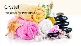  Presentation with candle - Cool new PPT theme with candle isolated on white backdrop and a blonde colored foreground