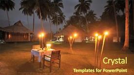  Presentation with dinner - Audience pleasing slides consisting of wedding decoration with pastel colored backdrop and a coral colored foreground.