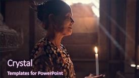  Presentation with traditional - Audience pleasing presentation design consisting of candle light inside a temple backdrop and a wine colored foreground