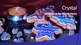  Presentation with candle christmas - PPT theme consisting of candle light table with christmas background and a wine colored foreground