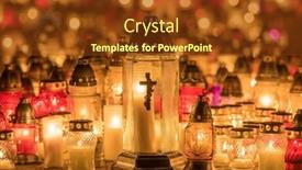  Presentation with day night - Theme consisting of candle-lights-on-graves and a tawny brown colored foreground