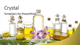  Presentation with orchid - Slides featuring candle oil soap on banana background and a white colored foreground