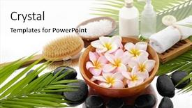  Presentation with palm oil - Beautiful presentation theme featuring candle salt with frangipani backdrop and a white colored foreground