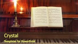  Presentation with still life crucifixion table - Slide set enhanced with candle sheet music piano - retro still life background and a tawny brown colored foreground