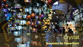  Presentation with istanbul - PPT layouts featuring candle shop in grand bazaar - istanbul turkey background and a tawny brown colored foreground