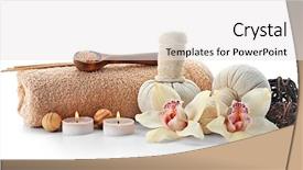  Presentation with spa - Cool new PPT theme with candle sticks - beautiful spa composition on light backdrop and a white colored foreground