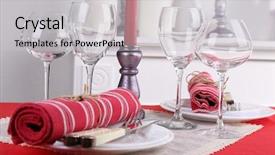  Presentation with cutlery easter table setting - Slide set featuring candle sticks - festive table setting on room background and a light gray colored foreground