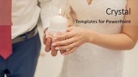  Presentation with bride and groom at wedding - Slide deck featuring candle wedding ceremony in church background and a soft green colored foreground