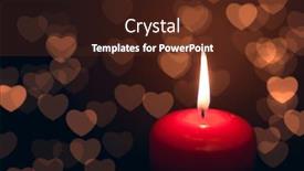  Presentation with hearts - Colorful presentation design enhanced with candle with hearts bokeh backdrop and a tawny brown colored foreground