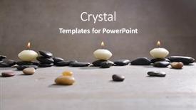  Presentation with candle - PPT layouts consisting of candle with pile of black stones with white stones on gray background background and a gray colored foreground