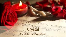  Presentation with music sheets - PPT layouts with candlelight and pearls on music background and a lemonade colored foreground