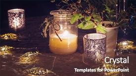  Presentation with romantic - PPT theme enhanced with candlelight decorative garlands and flower background and a tawny brown colored foreground