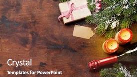  Presentation with christmas candles - Beautiful PPT layouts featuring candlelight wine - christmas gift box candles champagne backdrop and a tawny brown colored foreground