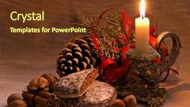  Presentation with cristmas - Presentation design featuring candlelight with cristmas decoration background and a tawny brown colored foreground