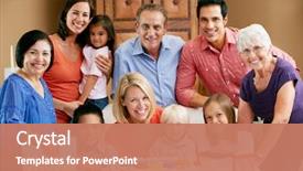  Presentation with family children - Presentation having 18 candles - multi generation family celebrating children's background and a coral colored foreground