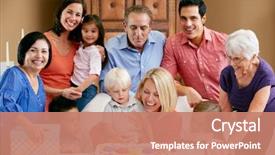  Presentation with family children - Slides consisting of 18 candles - multi generation family celebrating children's background and a coral colored foreground